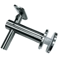 Выносной держатель поручня на стекло 8-20 мм AISI 304  шлиф.    регулируемый, с ложементом