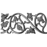 Декоративная вставка AISI 304 380х180мм, №1 «Виноградная лоза» 