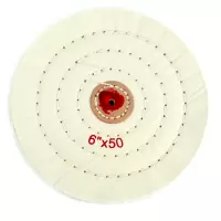 Муслиновый полировальный круг GTOOL d150×6 мм, 50 слоёв, белый