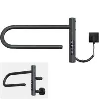 Полотенцесушитель Gloss & Reiter электрический SMART E2.L.39x25.R1.CM1.Таймер. Myap чёрный