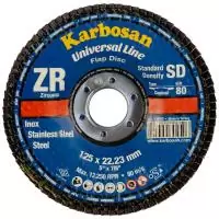Круг лепестковый конический  KARBOSAN Universal Line SD ZXPR11 125х22мм Р80