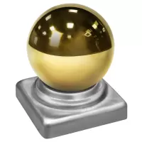 Шар-наконечник-квадрат AISI 304 50x50 серебро/золото