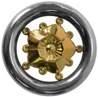  Кольцо декоративное нержавеющее Ø117 №3.2 (с золотой вставкой)