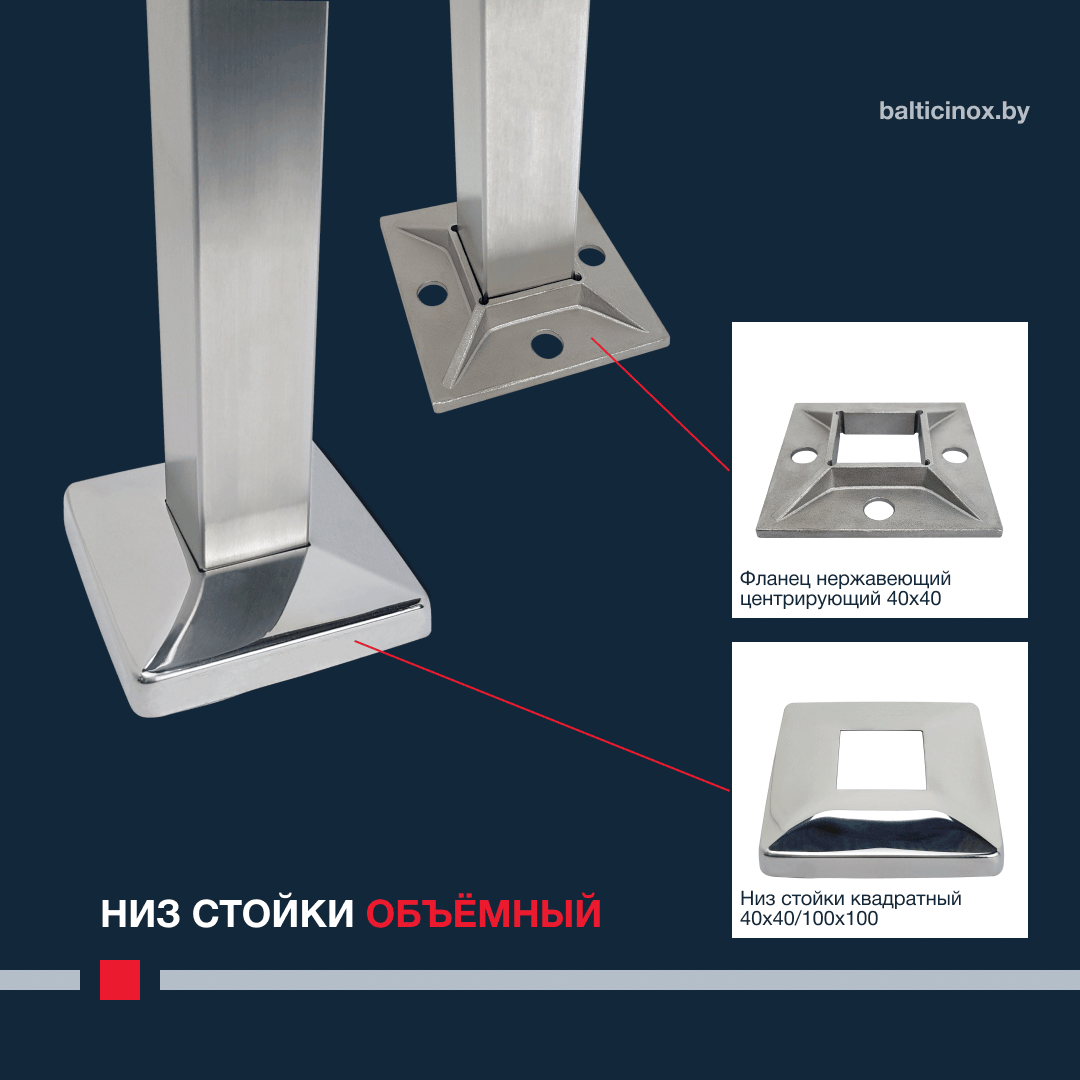 Низ стойки объемный AISI 304