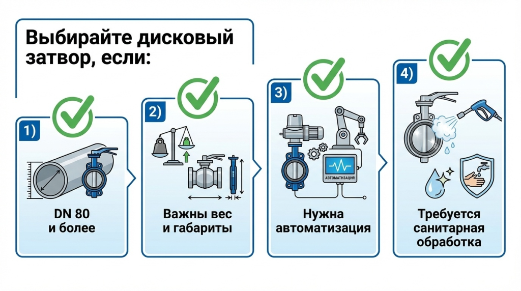 Когда затвор выгоднее крана