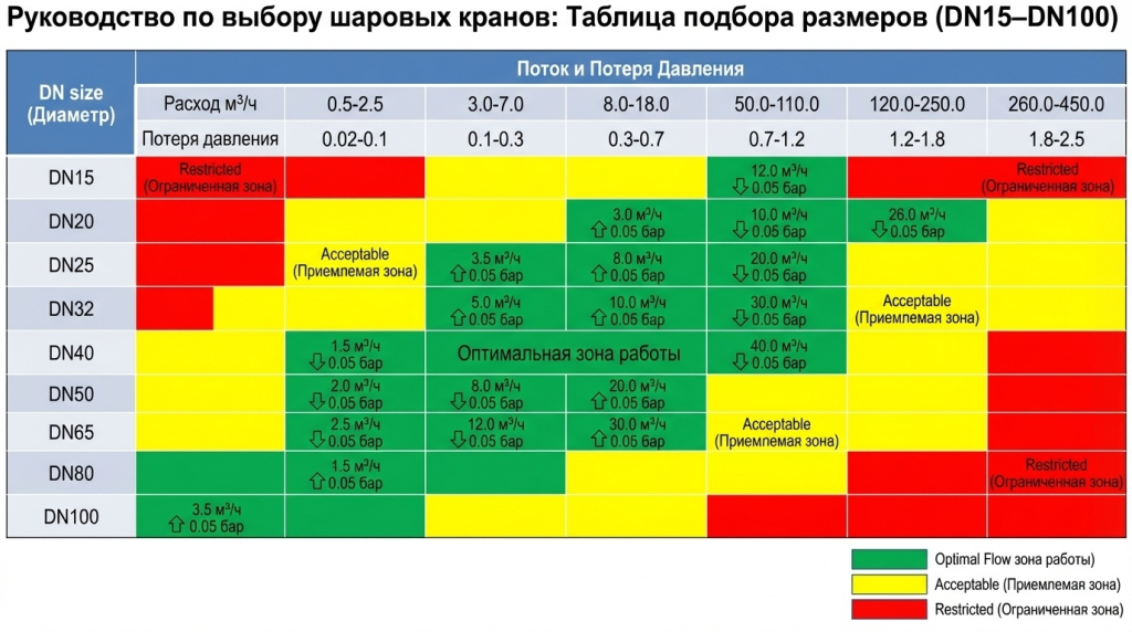 Таблица подбора