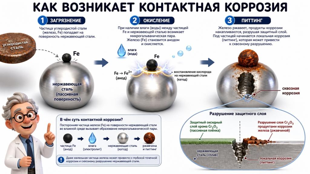 Механизм контактной коррозии