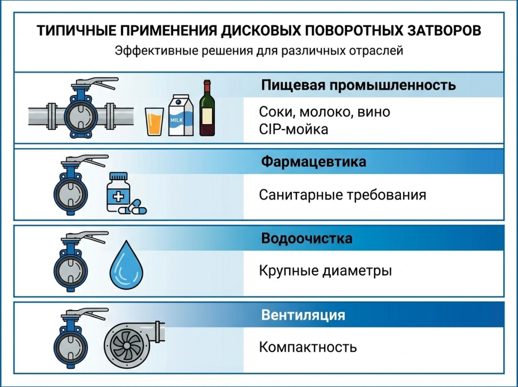 Применение дисковых заворов