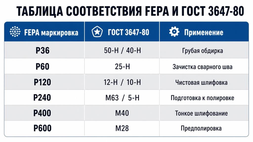 таблица соответствия