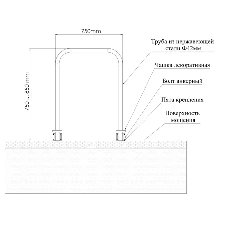 Велопарковка из нержавеющей стали Olimpic - фото 2