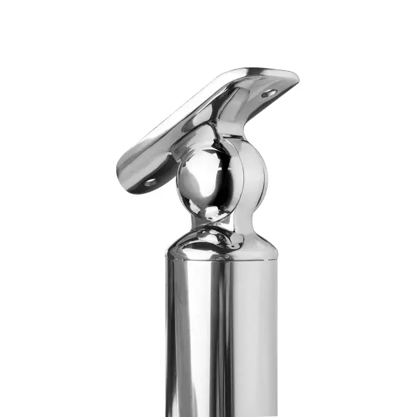 Стойка круглая AISI 304 38x1,5x950мм зерк.    3 ригеледержателя, нижнее крепление, фланец