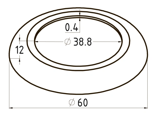 Низ стойки нержавеющий малый Ø38/Ø60