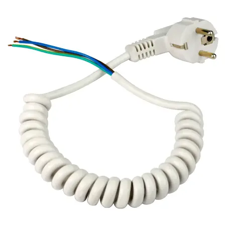 Кабель витой с евровилкой, белый (250V, 16A, IP20)