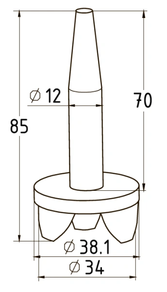 Наконечник штырь нержавеющий Ø38,0