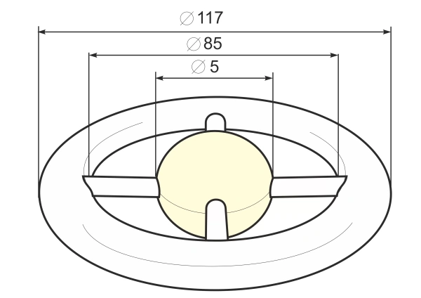 Кольцо декоративное нержавеющее Ø117 №2.2 (с золотой вставкой)