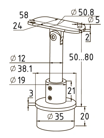 Наконечник штырь c ложементом регулируемый по высоте - фото 4