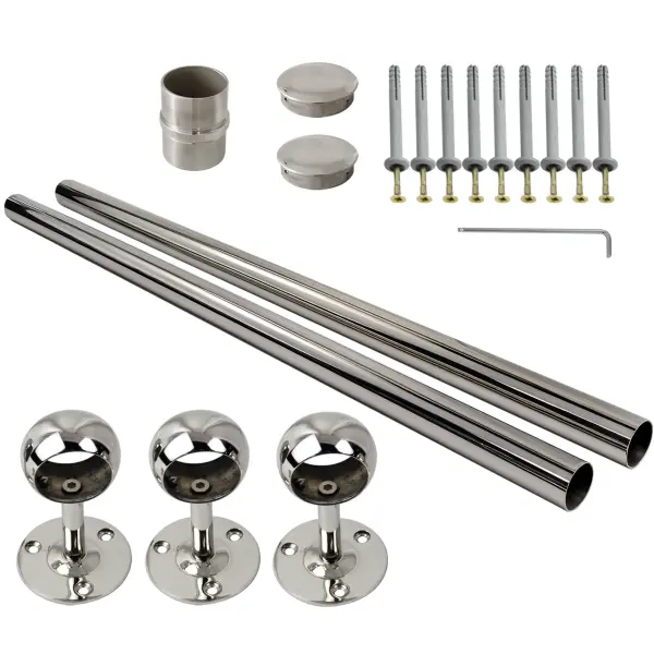 Комплект пристеночного поручня AISI 304 38.0х1,5х2000 Тип 3 (2м)