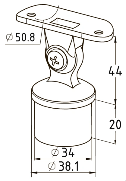 Наконечник нержавеющий шаровый регулируемый литой Ø38
