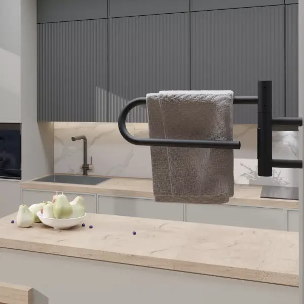 Полотенцесушитель Gloss & Reiter электрический SMART E2.L.39x25.R1.CM1.Таймер. Myap чёрный