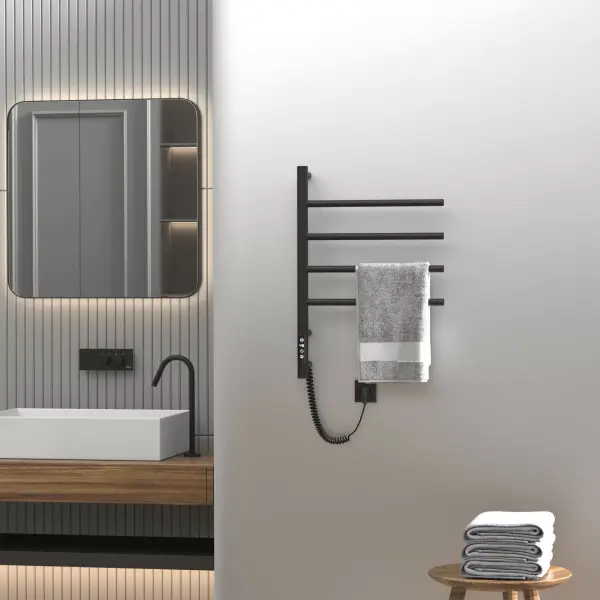 Полотенцесушитель с эл. нагревательным элементом тип Е2. модель Ti#1 L.43х60.F4 (timer) Муар black