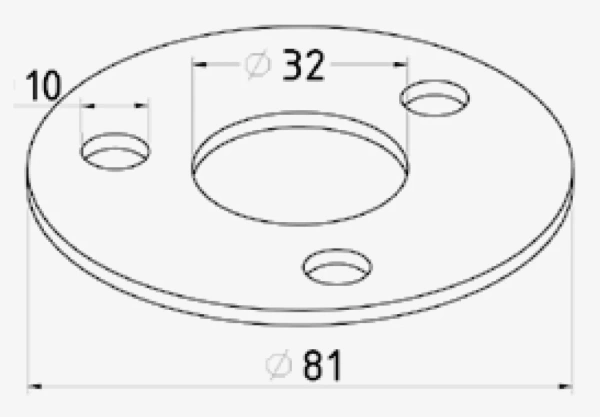 Фланец нержавеющий плоский Ø32,0 мм