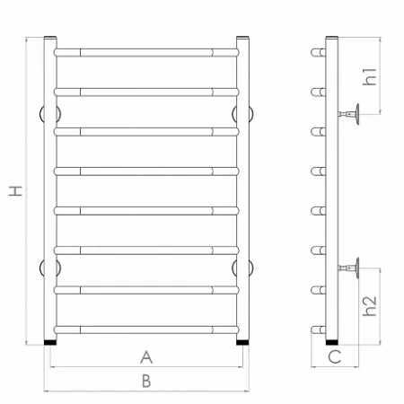Полотенцесушитель Gloss & Reiter водяной Raduga. Л. 60х80.Д8.G1 - фото 3