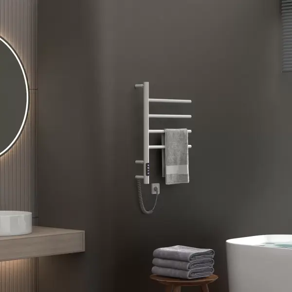 Полотенцесушитель с эл. нагревательным элементом тип Е2. модель Ti#1 L.43х60.F4 (timer) White