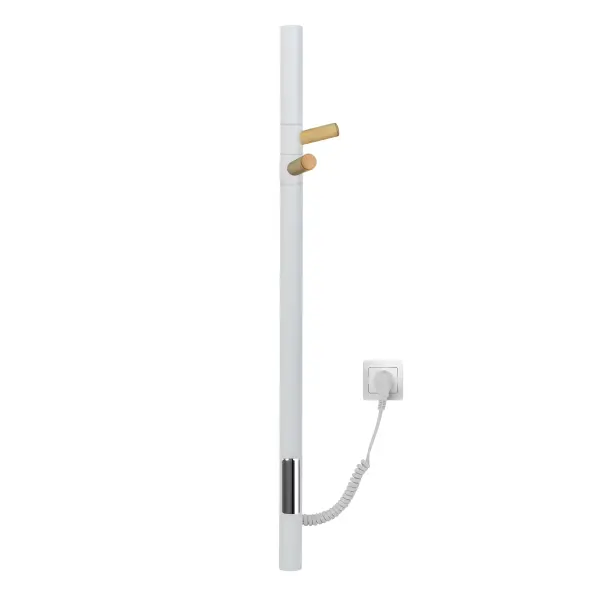 Полотенцесушитель Gloss & Reiter электрический ENKEL.E2.L.15х75.H2 Таймер, белый/дерево