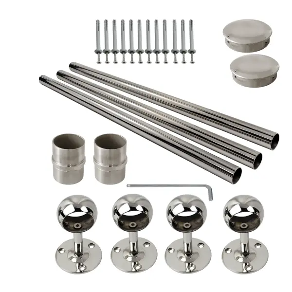 Комплект пристеночного поручня AISI 304 38.0х1,5х3000 (Тип 3)