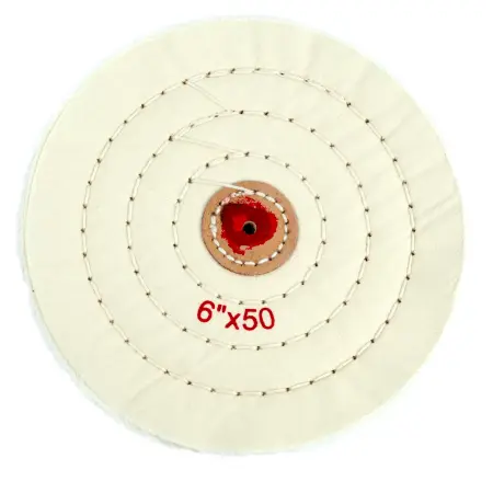 Муслиновый полировальный круг GTOOL d150×6 мм, 50 слоёв, белый