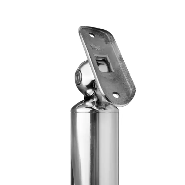 Стойка круглая AISI 304 38x1,5x950мм зерк.    3 ригеледержателя, нижнее крепление, фланец