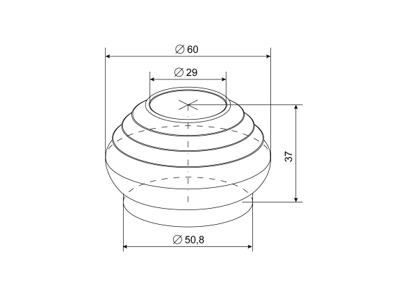 Основа под шар фигурная гладкая AISI 304 Ø50,8