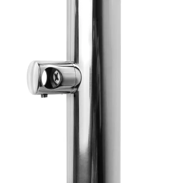 Стойка круглая AISI 304 38x1,5x950мм зерк.    3 ригеледержателя, нижнее крепление, фланец