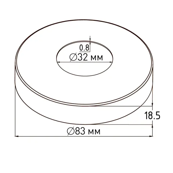 Низ стойки нержавеющий средний Ø32/Ø83