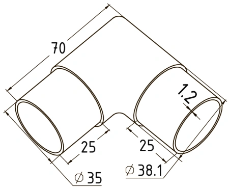 Угол поручня со вставками AISI 304 42,4x1,5 - фото 1
