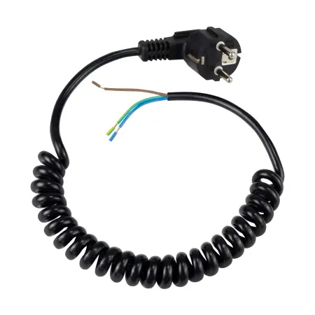 Кабель витой с евровилкой, черный (250V, 16A, IP20)