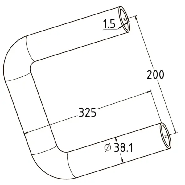 Окончание поручня пандуса AISI 304 38,0x1,5