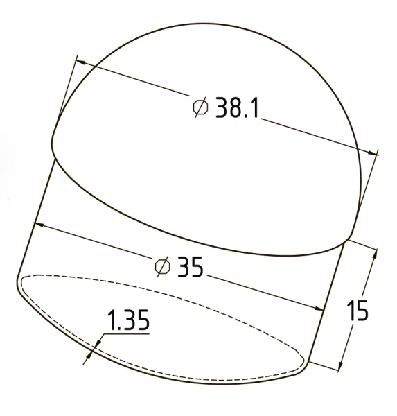 Заглушка нержавеющая сферическая (тип 1) Ø38 мм