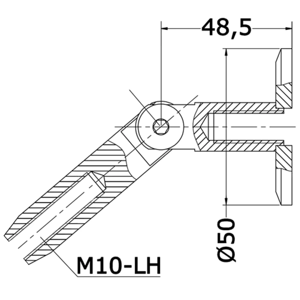 Кронштейн "Стена-тетива"1стеновая шайба D50  AISI 304 18,0 mm мат.