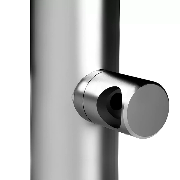 Стойка круглая AISI 304 38x1,5x950мм зерк. 2 ригеледержателя, нижнее крепление, фланец