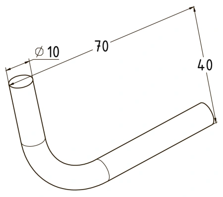 Гнутик нержавеющий 70х40 Ø10 мм - фото 3