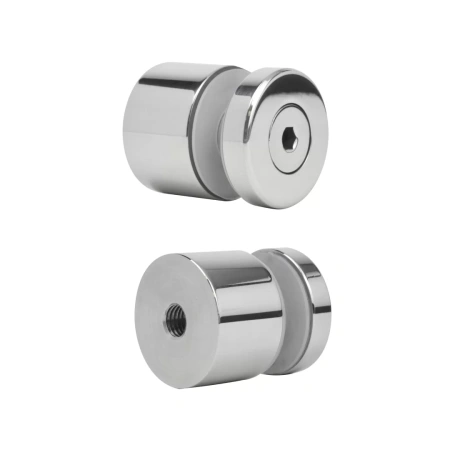 Стеклодержатель нержавеющий точечный плоский большой 40х25 - фото 2