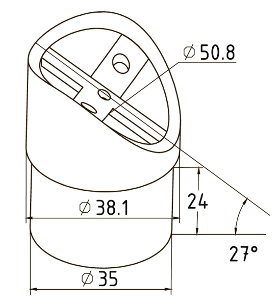 Седловина нержавеющая косая 38/50,8