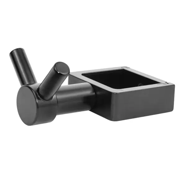 Вешалка c 2 крючком для квадратного профиля ЧЕРНЫЙ