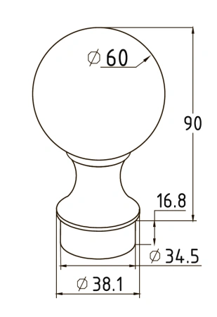 Шар-наконечник нержавеющий Ø38 мм полированный - фото 1