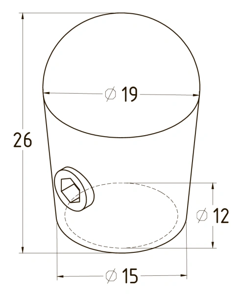 Заглушка нержавеющая наружная Ø12,0 капля