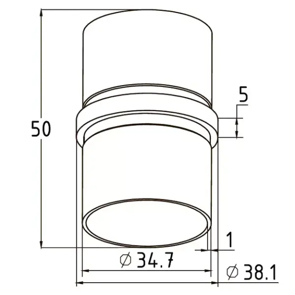 Соединитель поручня Ø38,0x1,5