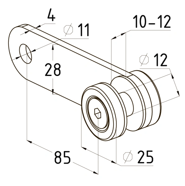 Стеклодержатель нержавеющий пластинный оконечный для стекла 6-18мм