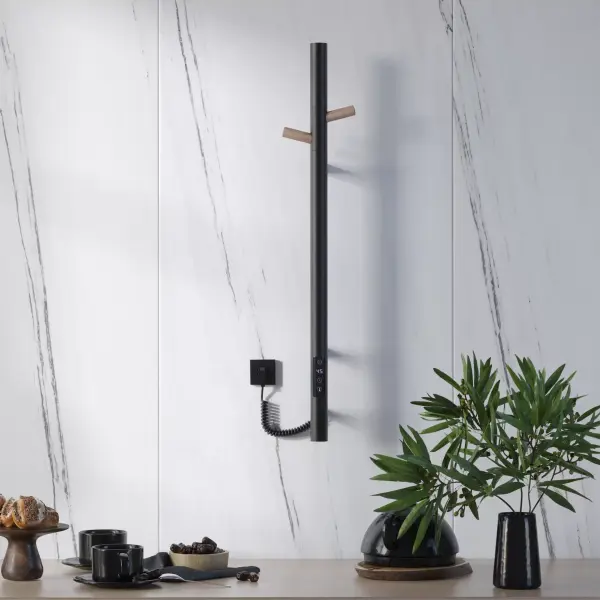 Полотенцесушитель Gloss & Reiter электрический ENKEL.E2.L.15х75.H2 Таймер, чёрный/дерево