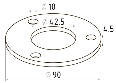 Фланец нержавеющий плоский Ø42,4 мм - фото 1